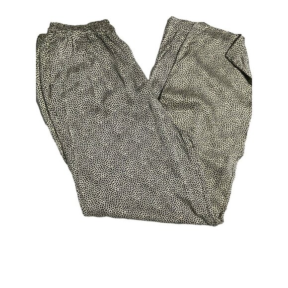 Leopard Print Pants S Elastic Waist Relaxed Fit Lightweight Silk - Picture 5 of 5